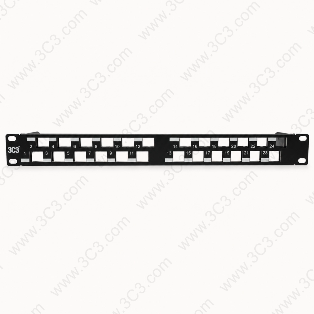 Category 6A Staggered Patch Panel Unloaded