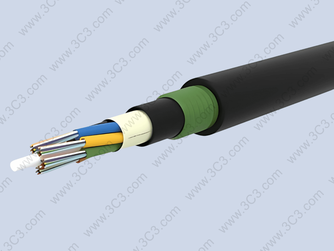 Single Mode Direct Burial Armoured Fiber Optic Cable 6F/12F/24F