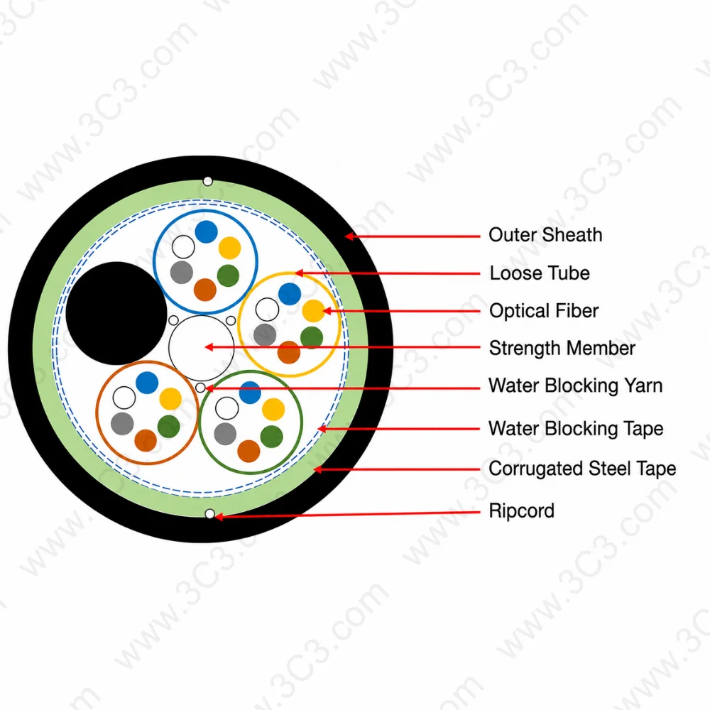 Single Mode Outdoor Fiber Optic Cable (24F)